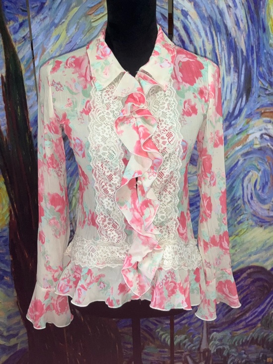 Free People Tops - Free People XS ivory combo Bad At Love printed blouse
